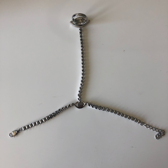 Blue Evil Eye Finger Chain Bracelet - Picture 5 of 7